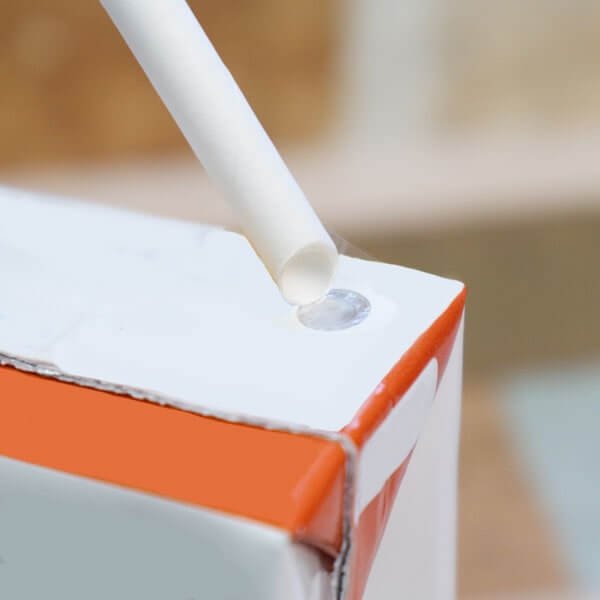 画像8: 【アウトレット】紙ストロー ミニサイズ 片先斜めカット ホワイト(白) 裸 5x125mm〔500本〕 (8)