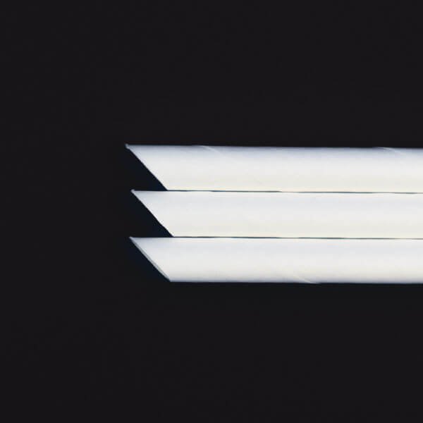 画像3: 【アウトレット】紙ストロー ミニサイズ 片先斜めカット ホワイト(白) 裸 5x125mm〔500本〕 (3)