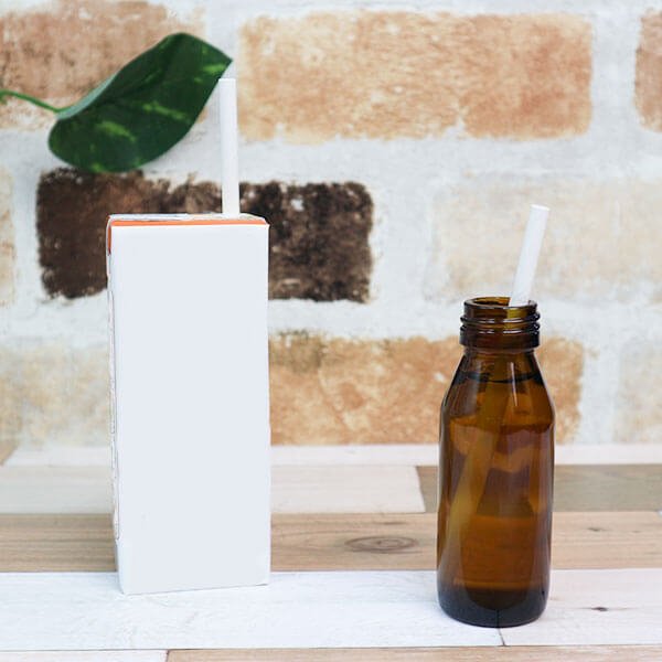 画像7: 【アウトレット】紙ストロー ミニサイズ 片先斜めカット ホワイト(白) 裸 5x125mm〔500本〕 (7)