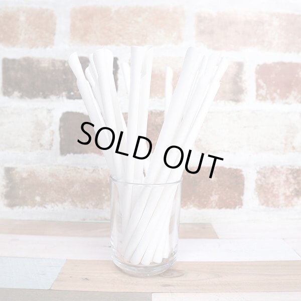 画像4: 紙ストロー スプーンタイプ ホワイト(白) 裸 8x210mm〔9,600本〕 (4)