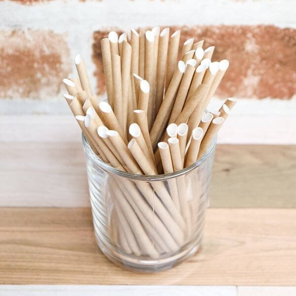 画像5: 紙ストロー ミニサイズ 片先斜めカット 未晒し(クラフト) 裸 5x125mm (5)