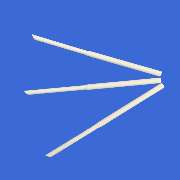 画像4: 紙ストロー 伸縮タイプ 片先斜めカット ホワイト(白) 個包装 6x145mm (4)