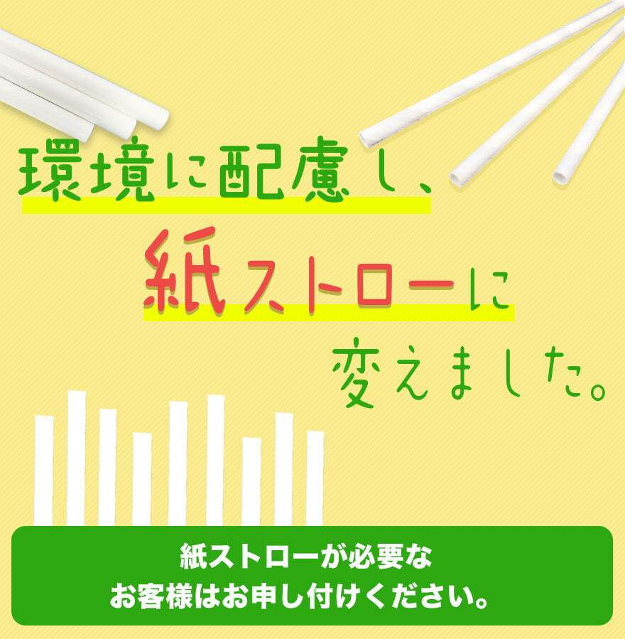 紙ストローが必要なお客様はお申し出くださいというポスター