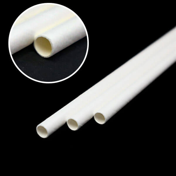 紙ストロー ストレート ホワイト(白) 裸 6x210mm