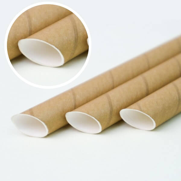 紙ストロー タピオカ用片先斜めカット未晒し