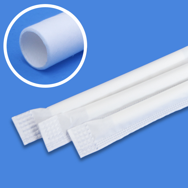 【個包装】アルコール検知器用 紙ストロー ストレート ホワイト(白) 6x70mm