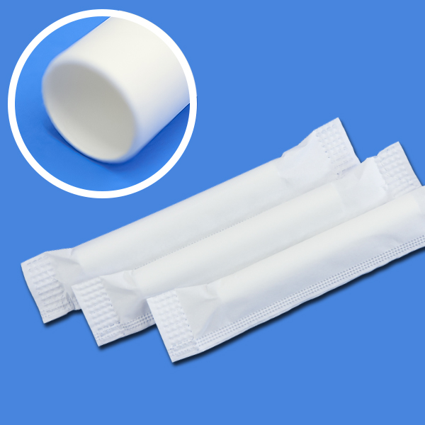 【個包装】アルコール検知器用 紙ストロー ストレート ホワイト(白) 9x70mm