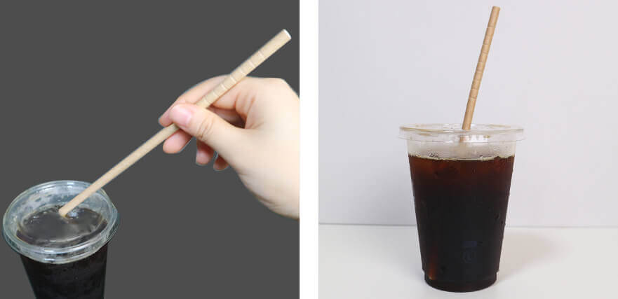 曲がる紙ストロー写真