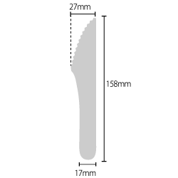 紙製食器の寸法図 紙ナイフ